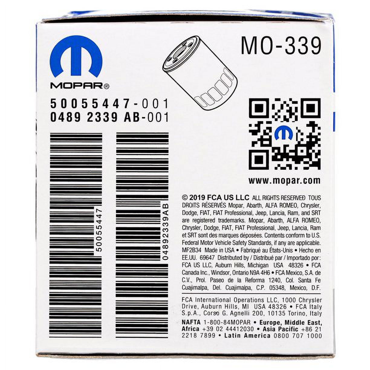 Mopar MO-339 Oil Filter Fits select: 2019 RAM 1500 CLASSIC TRADESMAN