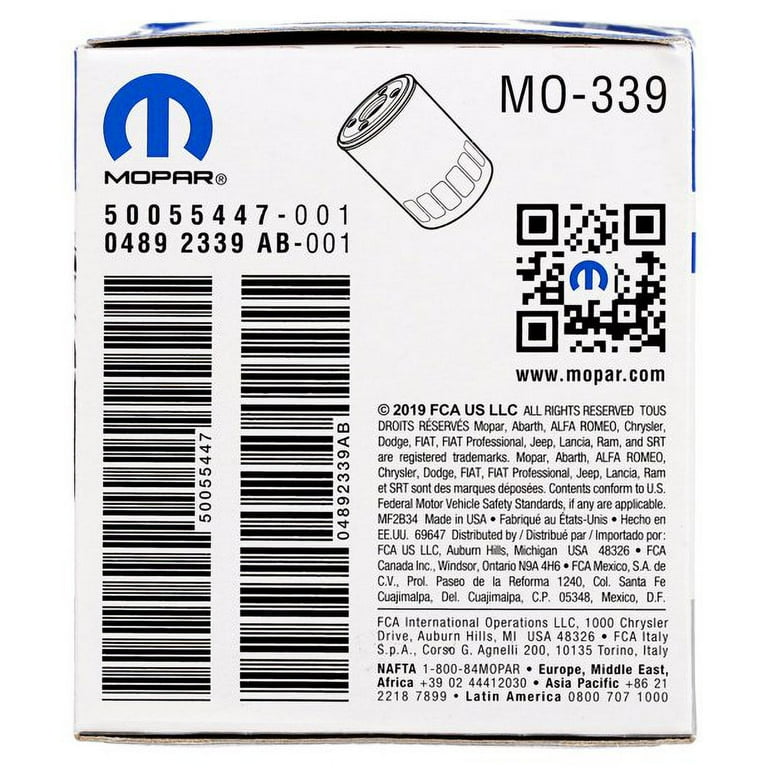 MOPAR MO-339 オイルフィルター 6個セット 04892339 - メルカリ