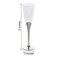thumbnail image 3 of Efavormart 6 Pack - 5 oz - Plastic Champagne Flutes Disposable - Silver - Colored Detachable Base for Weddings, Birthdays, Parties, Receptions, Banquets, Baby Showers, Drinkware, Events, 3 of 6