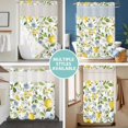 thumbnail image 5 of No Hook Shower Curtain with Snap in Liner, Watercolor Lemon Flower Leaves Waterproof Bath Curtain Double Layers with See Through Top Window, Spring Fruit Floral on White Hotel Shower Curtains 60x72in, 5 of 9