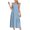 #135 Light Blue Dress, variant on Rvkxad Women Dresses Under $10 Ruffle Sleeve Square Neck Flowy a Line Loose Midi Dress Casual Beach Tiered Smocked Solid Color Sundresses Black XL