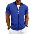 thumbnail image 3 of ZRGHAOYLQ Full Zip T Shirts for Men Short Sleeve Summer Lightweight Athletic Tshirts with Pockets Casual Fitness Workout Running Shirts, 3 of 9