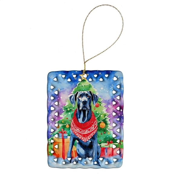 Carolines Treasures DAC3484CO2 3.4 x 2.6 in. Great Dane Christmas Porcelain Ornament