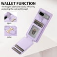 thumbnail image 6 of Nalacover for Google Pixel 7A Ring Holder Crossbody Wallet Case with Credit Card Slots, Lanyard Shoulder Strap Premium PU Leather Wrist Hand Strap Cover with Kickstand, Purple, 6 of 9