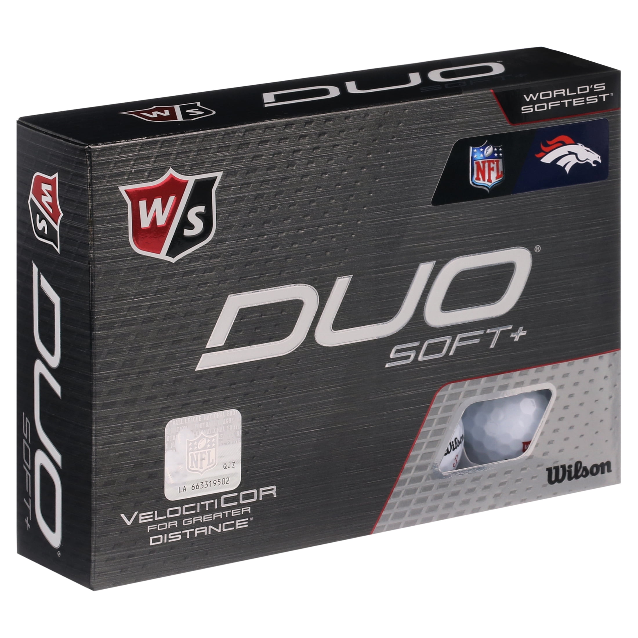 Wilson Staff Duo Soft + NFL Golf Balls White, Denver Broncos