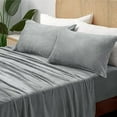 thumbnail image 2 of Fleece Sheets Queen Size Bed Set, Super Soft and Warm Fuzzy Plush Queen Sheet Set 4 Piece for Winter Gift & Decor , Includes 1 Deep Pocket Fitted Sheet, 1 Flat Sheet and 2 Pillowcases (Grey), 2 of 6