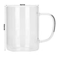 thumbnail image 1 of 350ml Clear Coffee Mug, Glass Transparent Water Cup with Handle, Microwave Safe Kitchen Drinkware Set White, Black Label, 1 of 7