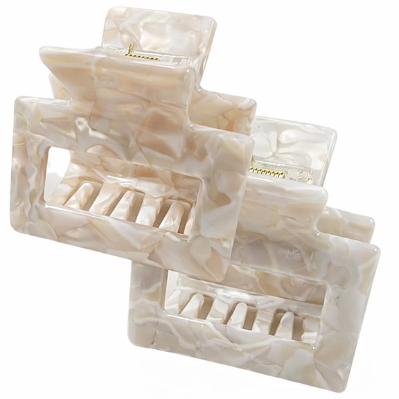 Square Marbled Claw Hair Clip - 2pc (Iveryberry Pack)