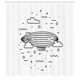 thumbnail image 3 of Ambesonne Cartoon Shower Curtain, Clouds Balloons Sketch, 69"Wx75"L, Black and White, 3 of 5