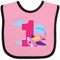 thumbnail image 3 of Inktastic 1st Birthday Pilot Airplane Girls Baby Bib, 3 of 4