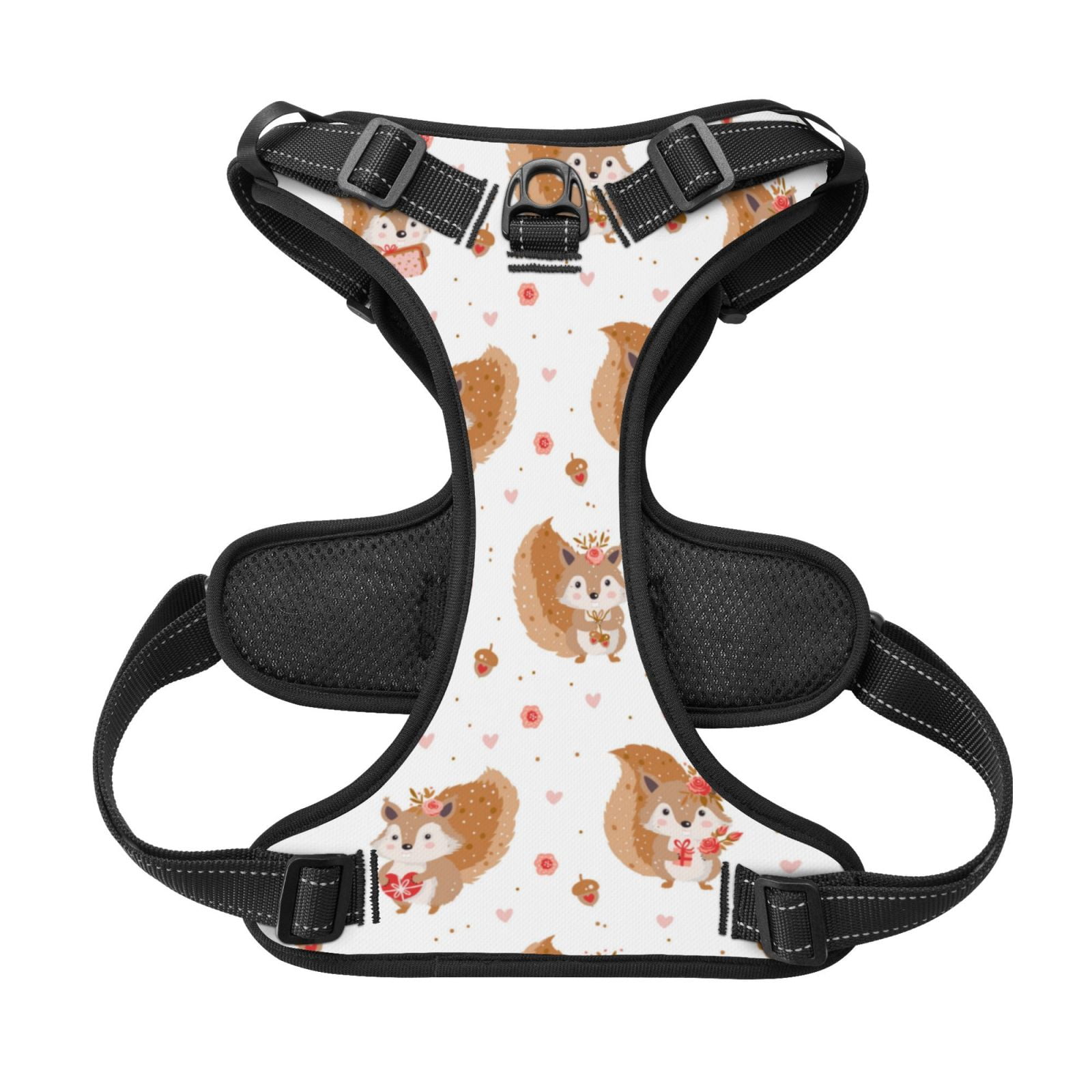 Kdxio Squirrel Giving A Gift Print No Pull Dog Harness Adjustable Reflective Oxford Easy Control Medium Large Dog Harness for Training and Everyday-X-Large
