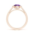 thumbnail image 2 of ANGARA Natural 0.8 Ct. Amethyst with Diamond Halo Ring in 14K Rose Gold for Women (Ring Size: 3), 2 of 8