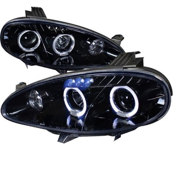 Projector Headlight Gloss Black Housing Smoke for 01 to 05 Mazda MX5- 10 x 22 x 27 in.