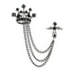 thumbnail image 2 of Broche de corona jinwen para hombre joyería de camisas negro con cadenas colgantes, 2 of 8
