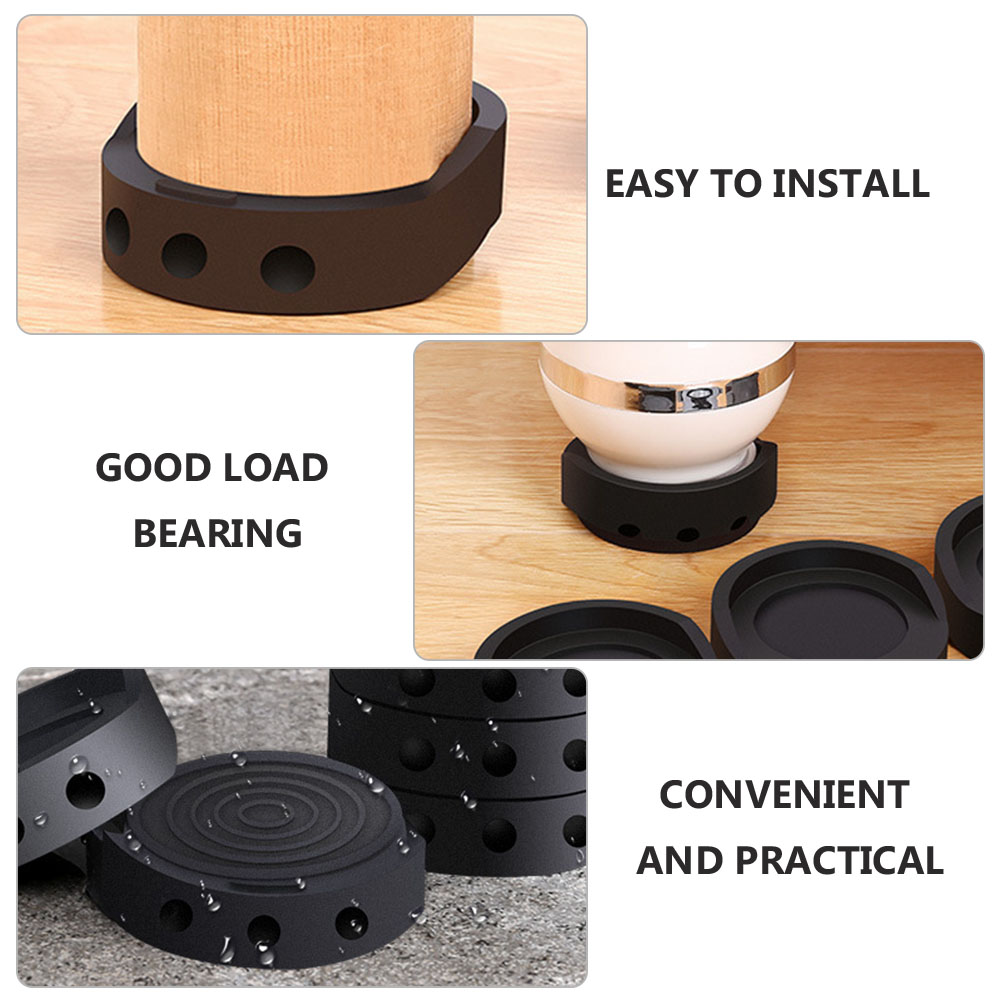 KONTONTY 4Pcs Heavy-duty Machine Foot Pads for Furniture and Washers 7.2X1In Black