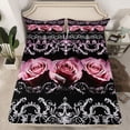 thumbnail image 2 of Castle Fairy Teens Pink Romantic Rose Twin Sheet Sets,Bohemian Damask Bedding, 2 of 7