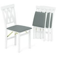 thumbnail image 1 of Costway Folding Kitchen Chairs Set of 4 with Rubber Wood Frame Padded Seat PVC Leather, 1 of 9