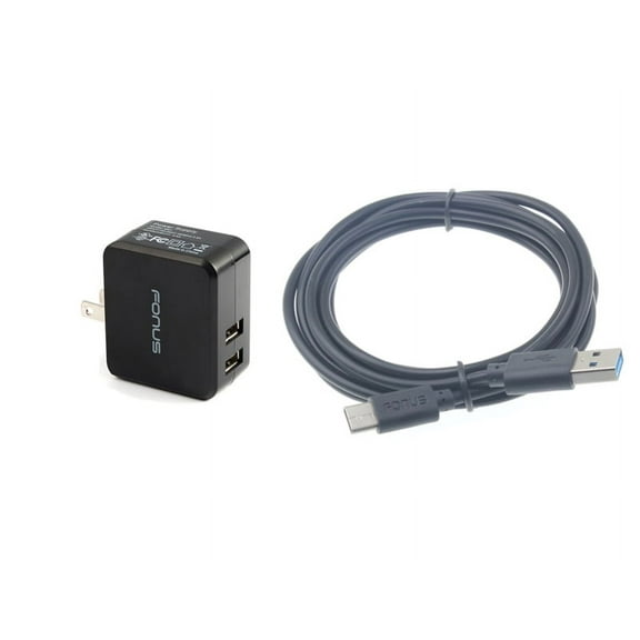 For Sonim XP3plus - Home Charger, 17W 2-Port USB 3.4A Type-C Cable 6ft Power Compatible With Sonim XP3plus Phone