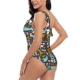 thumbnail image 4 of Sikiie Barbeque Print Women One Piece Swimsuits Tummy Control One Shoulder Bathing Suits Ruffle Swimwear, From S to XXL-X-Large, 4 of 6