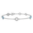 thumbnail image 2 of Auriga Fine Jewelry 925 Sterling Silver Blue Topaz and 0.05 Ct Diamond Bracelet 7.25 inch for Women (L- 7.25inch, W- 6mm), 2 of 6