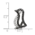 thumbnail image 2 of 925 Sterling Silver Open Polished Hidden bail Black and White Cubic Zirconia Penguin Pendant Necklace 20x15mm Wide Penda, 2 of 2