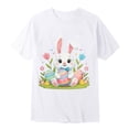 thumbnail image 3 of T-Shirt Graphique à Manches Courtes pour Garçons, Doux et Décontracté, Imprimé Coloré pour Pâques, 3 of 3
