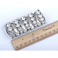 thumbnail image 3 of Alilang Silvery Tone Clear Crystal Rhinestone Elastic Bracelet Bangle Cuff, 3 of 5