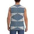 thumbnail image 4 of Bixox Men's Vintage Persian Colored Blue Printed Shirt Sleeveless Fitness Tank Top-XX-Large, 4 of 7