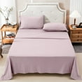 thumbnail image 3 of PURE ERA 100% Cotton Jersey Knit 4pc Extra Deep Pocket Queen Sheet Set Super Soft Fits Mattress Up to 20" (Queen,Solid Sakura Pink ), 3 of 6