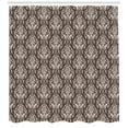 thumbnail image 2 of Ambesonne Damask Shower Curtain, Wildflowers Leaves Curls, 69"Wx84"L, Dark Brown Cream, 2 of 2