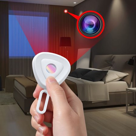 GJX Infrared Camera Detector, Hotel Room Security Monitoring Device, Pinhole Camera Finder, Type-C Rechargeable Spy Camera Detector. White