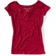 thumbnail image 1 of Aeropostale Blusa de cuello barco de rayón suave para mujer, rojo, XS Aeropostale Pull-over, 1 of 1