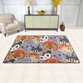 thumbnail image 3 of Coolnut Lightweight Soft Area Rugs 31x20 Inch, Cute African Animal Faces Floor Mat Doormat for for Rooms Entrance Hardwood Floor Living Room 2'7" x 1'8"） Nursery Rugs, 3 of 6