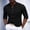 Black, variant on Men Mandarin Collar 4 Button Half Placket Shirt, Mens Solid Roll Up Long Sleeve Regular Fit Pullover Top, Breathable Lightweight Spring Summer Smart Casual Blouse (Black,S)