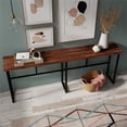 thumbnail image 2 of Casartis Living Anthem 90" Transitional Wood Console Table in Brown/Black, 2 of 12