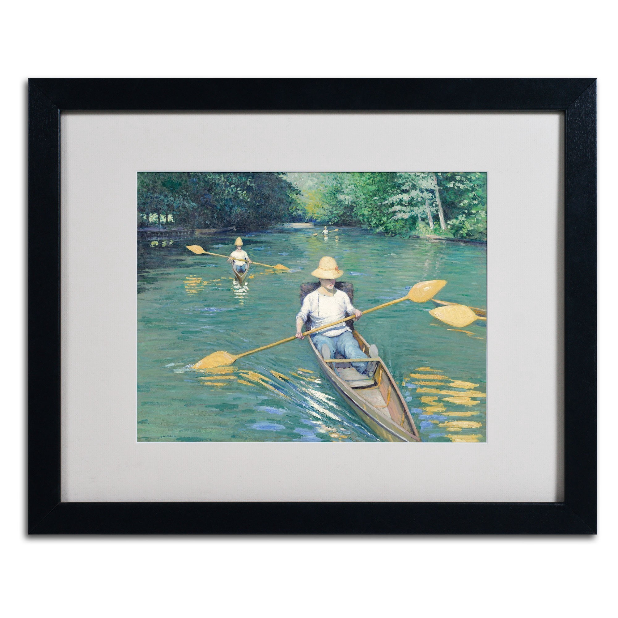 Trademark Fine Art "Skiffs 1877" Canvas Art by Gustave Caillebotte, Black Frame
