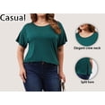 thumbnail image 3 of Women's Plus Size Maternity Tops Clothes Short Sleeve Pregnancy T Shirts Casual Loose Summer Pregnancy Clothes 1X-5X 3 Pack, 3 of 7