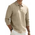 thumbnail image 2 of USNSM Men's Linen Shirts Long Sleeve Yoga Tops Casual Fashion Solid Color Half Button Open Summer Hippie Beach T-Shirts Yellow XXXL, 2 of 9