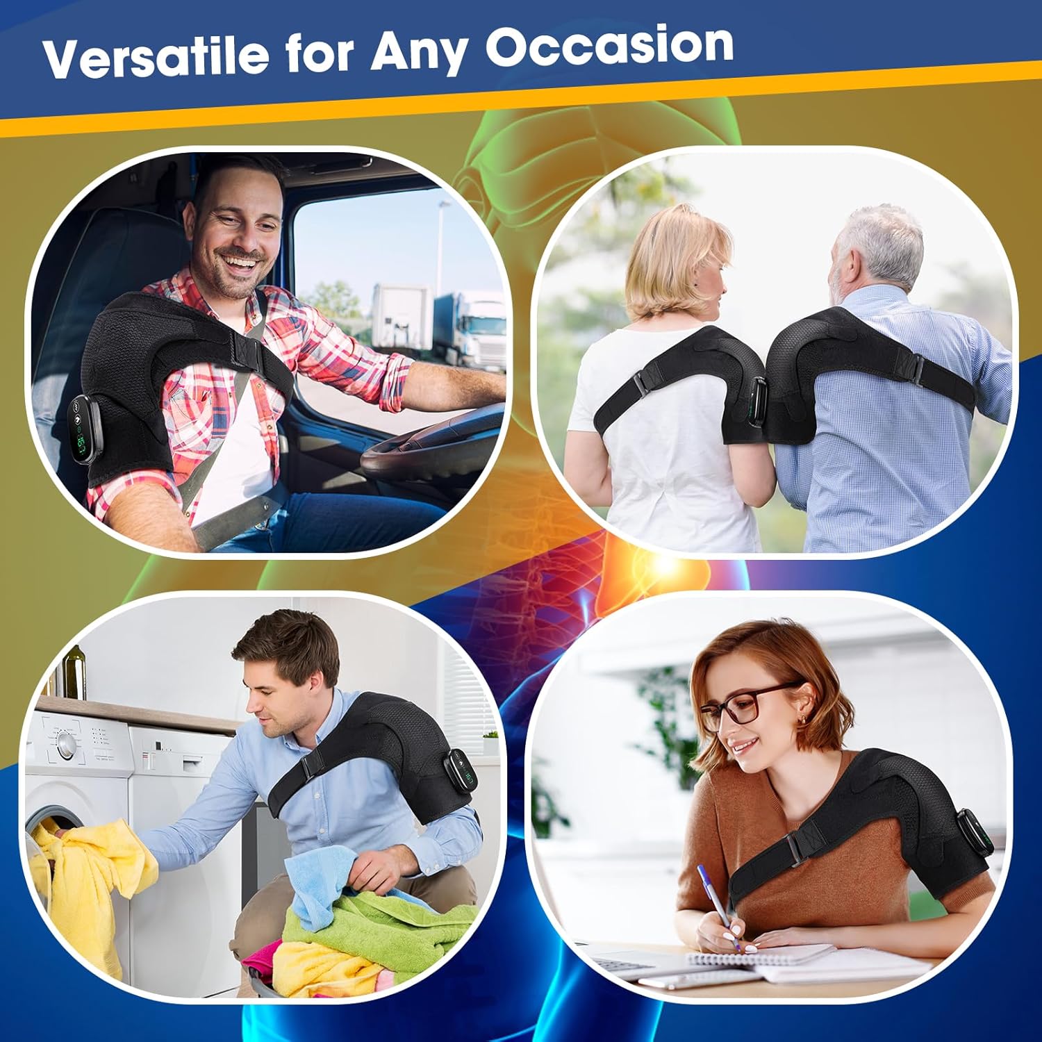Democe Cordless Heated Shoulder Brace with Vibration Massage photo 5