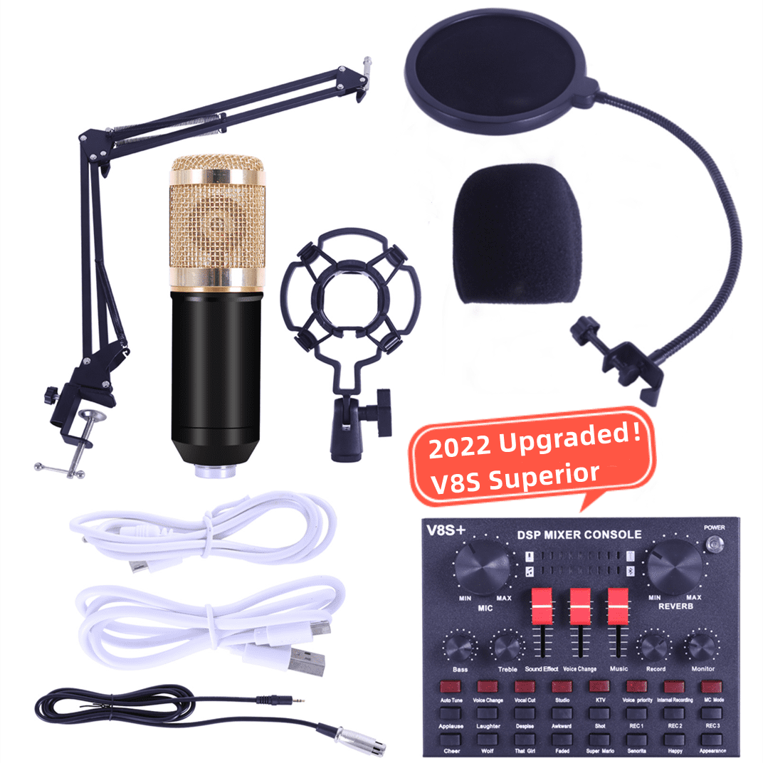 Upgrade V8S Superior Live Sound Card Condenser Microphone BM800