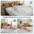 thumbnail image 4 of Muumblus Queen Size Pull Out Sofa Bed, 2-in-1 Convertible Sleeper Couches with Memory Foam Mattress, 3 Seat Sleeper Couch Beds for Living Room, Brown, 4 of 14