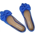 thumbnail image 6 of Comfortable Dress Shoes with Bows Pointy Toe Suede Flat Shoes Blue Size 9.5 Blue (Women's ), 6 of 7