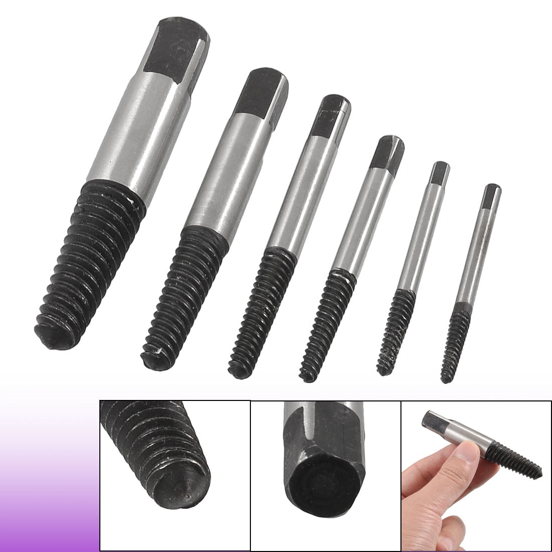 Bolt Screw Stud Removal Extractors Kit 3mm-22mm (6-pack)