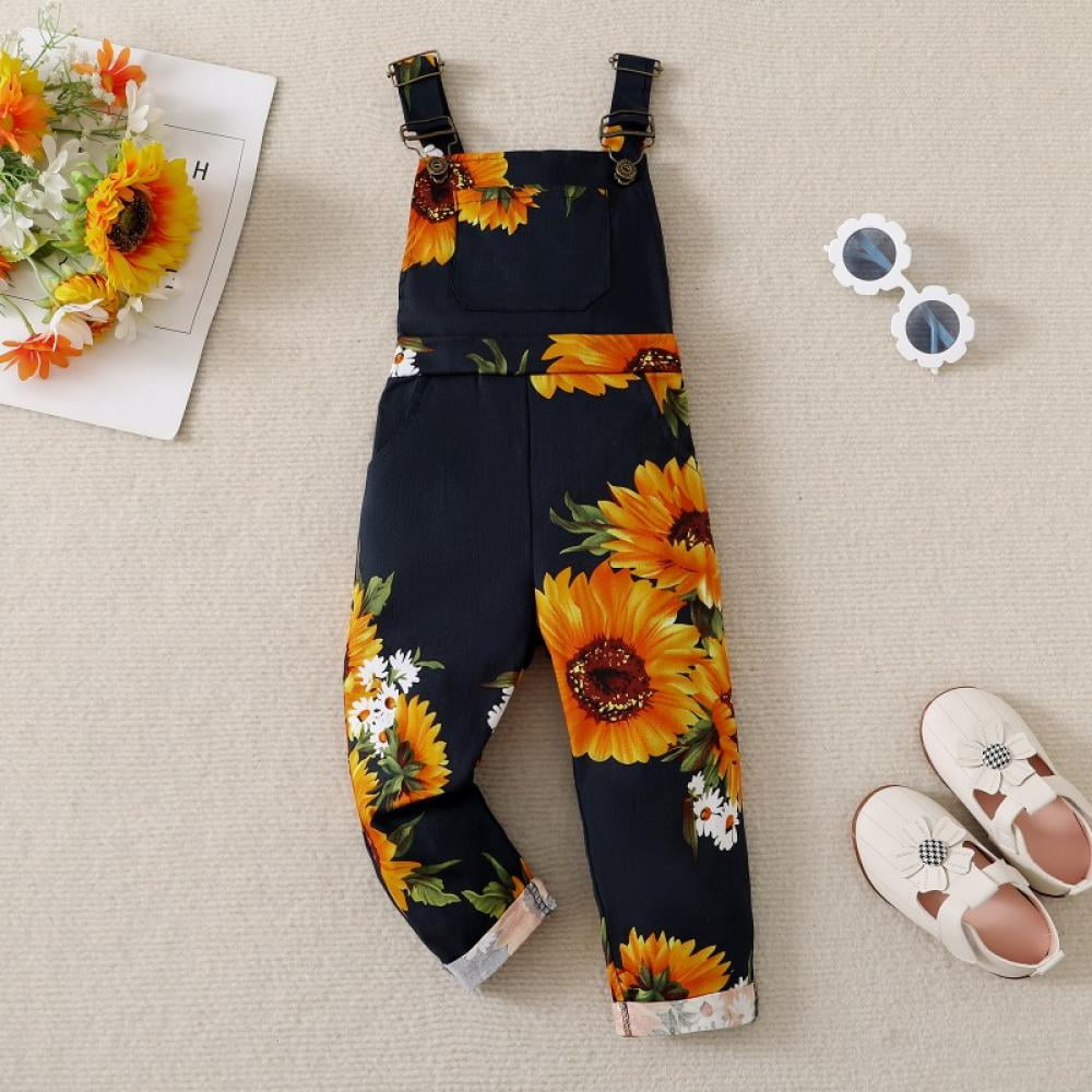 Baby 2025 sunflower overalls