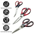 thumbnail image 3 of AGCAN Kitchen Scissors All Purpose, 3 Pack Heavy Duty Kitchen Shears Set, Stainless Steel Seafood Scissors for Chicken, Poultry, Fish, Meat, Vegetables, Bottle opener, Nuts, 3 of 8