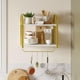 thumbnail image 1 of Estantes de Cocina Flotantes de Madera, Ahorran Espacio en Paredes Blancas Pinmoco 6H-WHT, 1 of 7