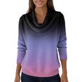 thumbnail image 5 of Dwralegc Holiday Sweaters for Women Dressy Trendy Multicolor Cowl Neck Knit Blouses Jumper Pullover Long Sleeve Fashion Autumn and Winter Sweaters Purple Pink 2XL, 5 of 5