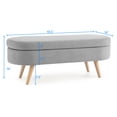 thumbnail image 3 of Oval Storage Ottoman Bench with Rubber Wood Legs,Grey, 3 of 11