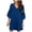 Dark Blue, variant on Kureaily Women Fashion Loose Casual Solid Color V Neck Five Quarter Sleeve Flared Sleeve Dress