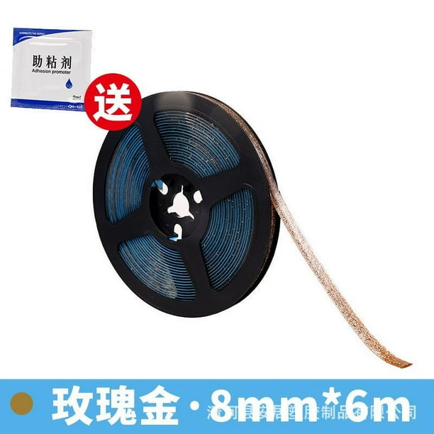 Cinta cerámica resistente a humedad - rollo de 6 metros, autoadhesivo blanco y dorado, sellador impermeable para baño, cocina, pared, vidrio y metal
